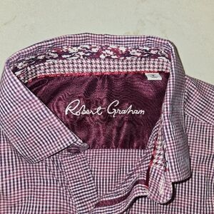 Robert Graham Men's Maroon Checkered Shirt